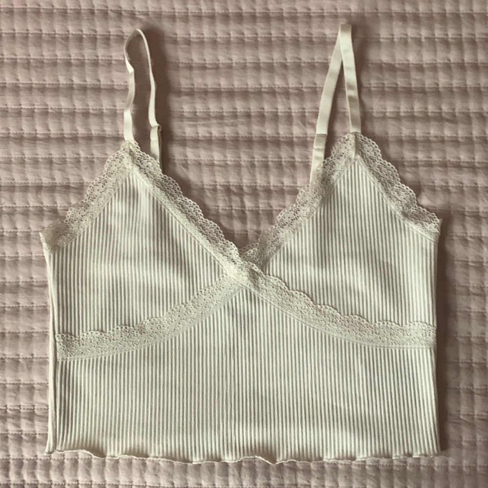 H&M White Laced Top